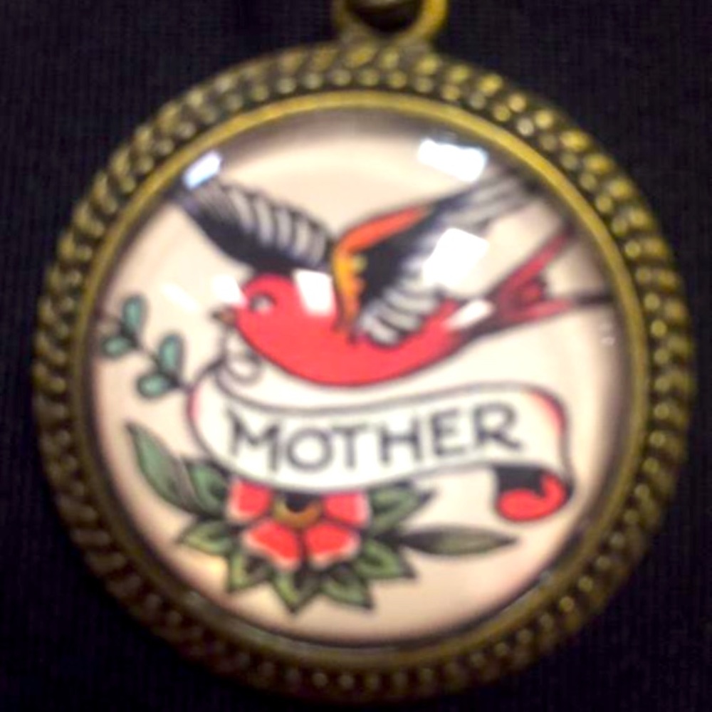 Tattoo Mother Bird Necklace
